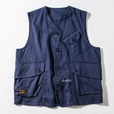 Men Loose Sleeveless Cargo Vest Multi Pockets Jackets Retro Waistcoats Work Vest