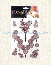 good fake tattoos brown henna lace temporary tattoo sticker