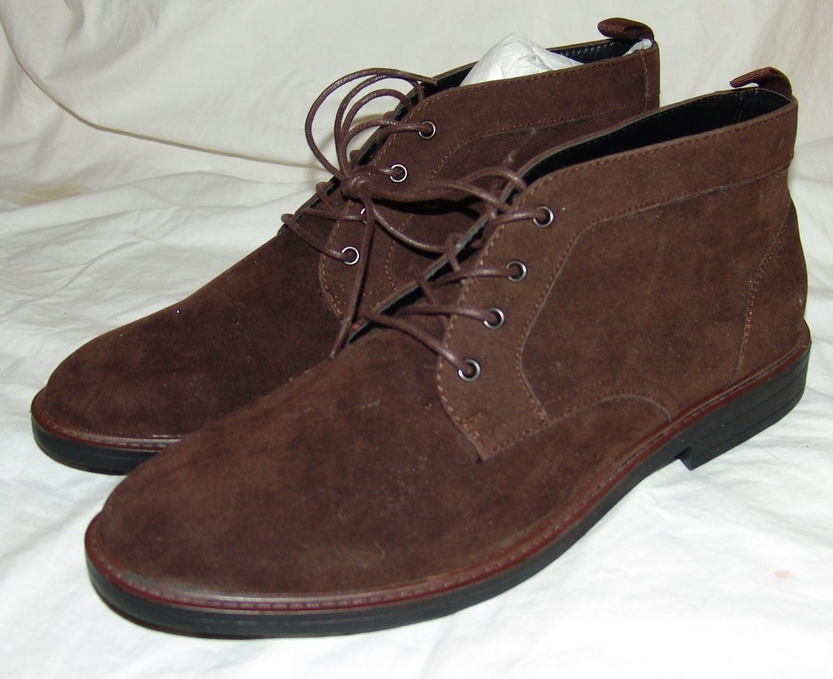 Faux Suede Lace Up Chukka Ankle Boots with Non-Slip Sole Crosby Moc-Toe Chukka Boot Light Brown Roughout Suede with  main image 2