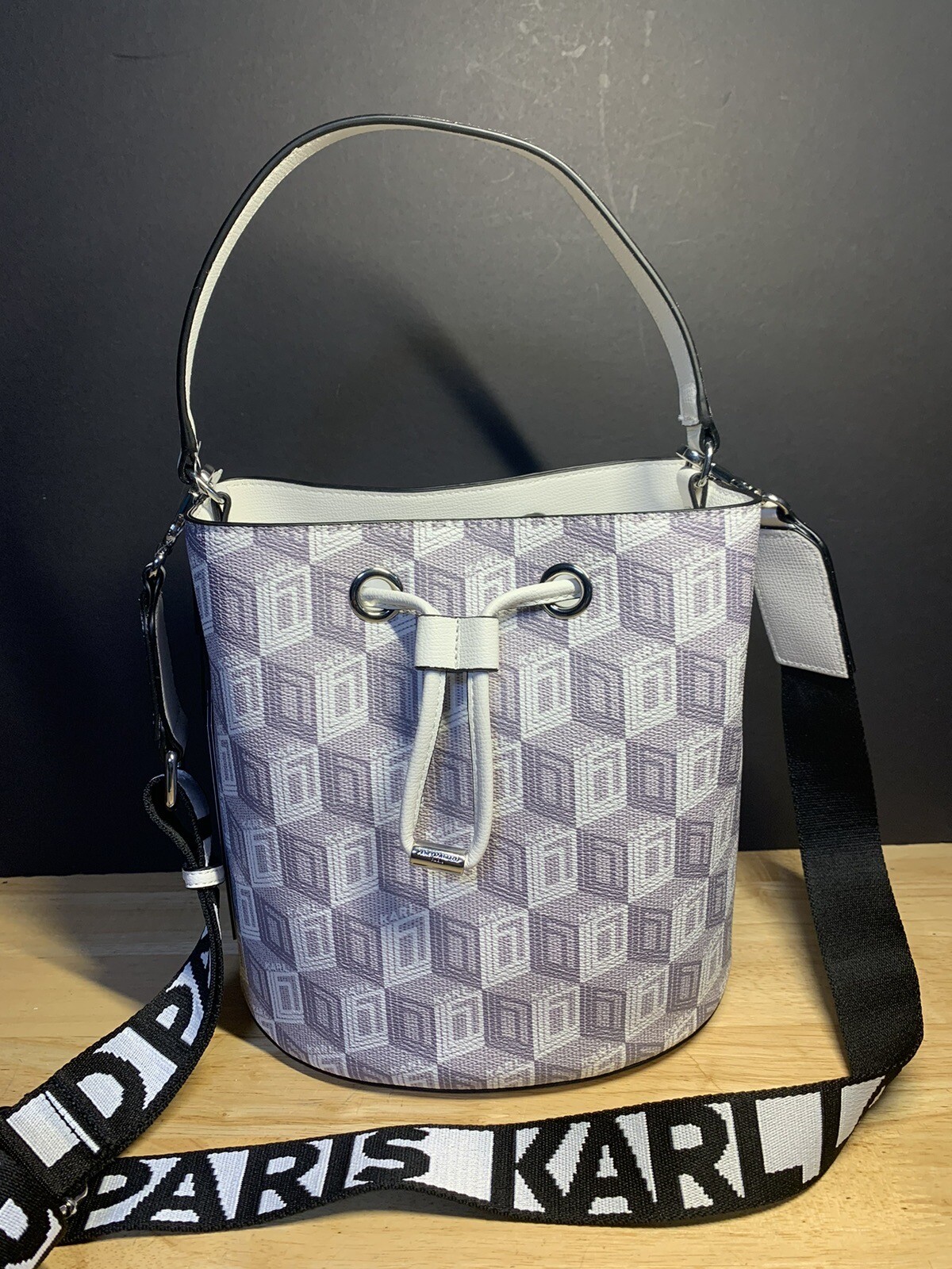 Karl Lagerfeld Paris Logo Bucket Crossbody Bag NEW! eBay