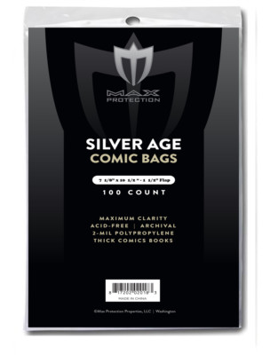 500 Max Pro Silver Age Comic Book Poly Bags - 7 1/8 X 10 1/2 2 mil Archival Safe