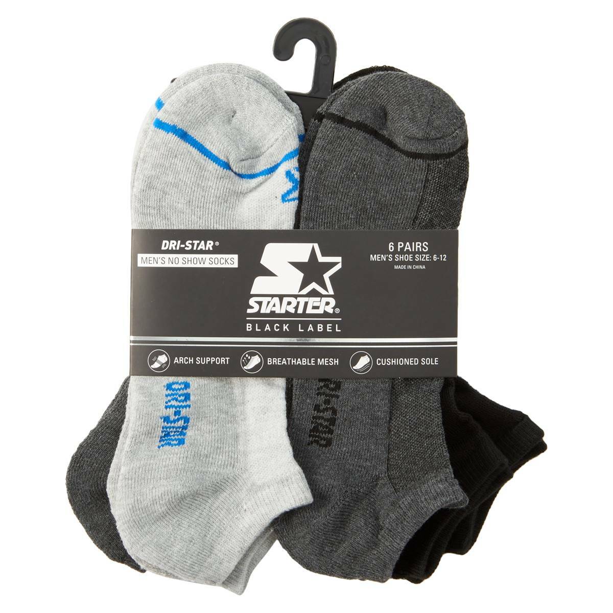 SAOLA Scarpa Calzini Uomo Adulto Starter 6 Paia No Show Taglia 6 12 Suola Imbottita Traspirante