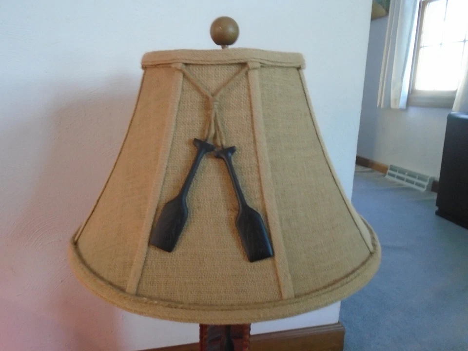 Vintage Verandah Canoe Table Lamp 31" Cabin Lake house Cottage Fishing Decor - Image 3 of 4