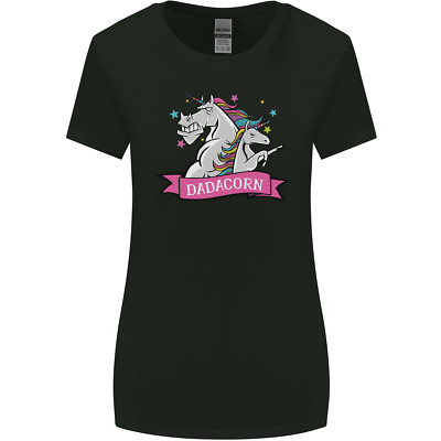 Dadicorn lustiges Vatertag Einhorn Damen T-Shirt breiter geschnitten
