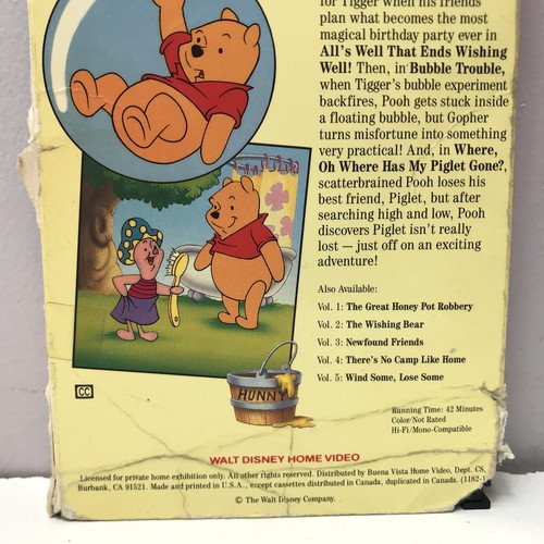 New Adventures of Winnie the Pooh VHS Disney Video Tape All Well That Ends Vol 6 - Picture 6 of 12