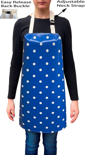 Handmade Polka Dot Spots PVC Coated Wipe Clean Waterproof Premium Quality Aprons - Picture 12 of 15