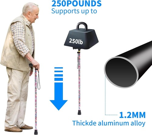 Cane for Women for Stability, Sleek, Lightweight Walking Cane for Women, 5-Level - Picture 5 of 7