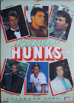 Hollywood Hunks Kalender 1994 Format 30 x 42 cm 12 Poster Swayze Costner Gere