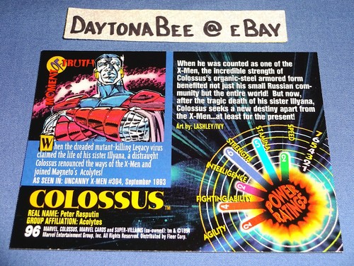 Marvel Universe 1994 #96 Colossus Fleer Peter Rasputin Ken Lashley Chris Ivy - Picture 2 of 2
