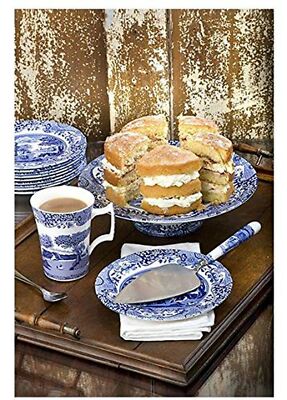 Spode Blue Italian Footed Cake Plate | eBay