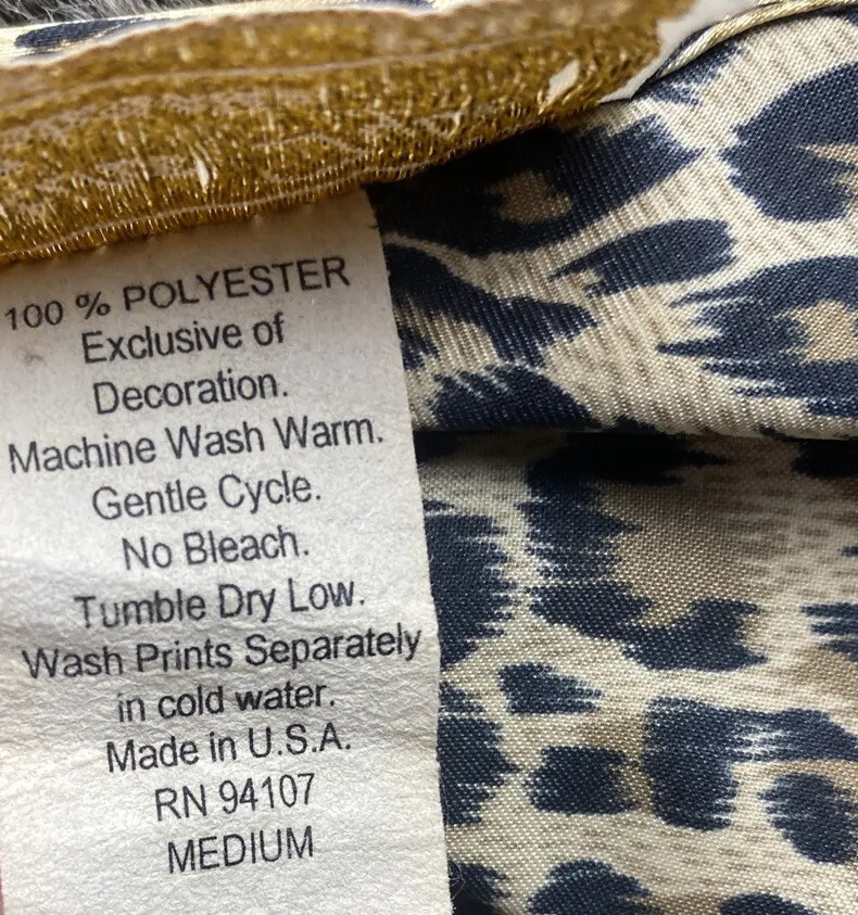 Cheetah Print Satin Feel Baby Doll Nighty Sz MD Vintage