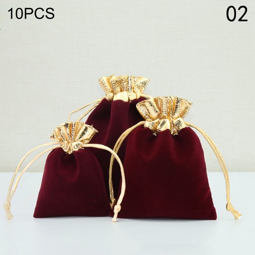 10pcs Velvet Drawstring Jewelry Bag Gifts Pouch Candy Storage Bags Wedding Party - Picture 14 of 18
