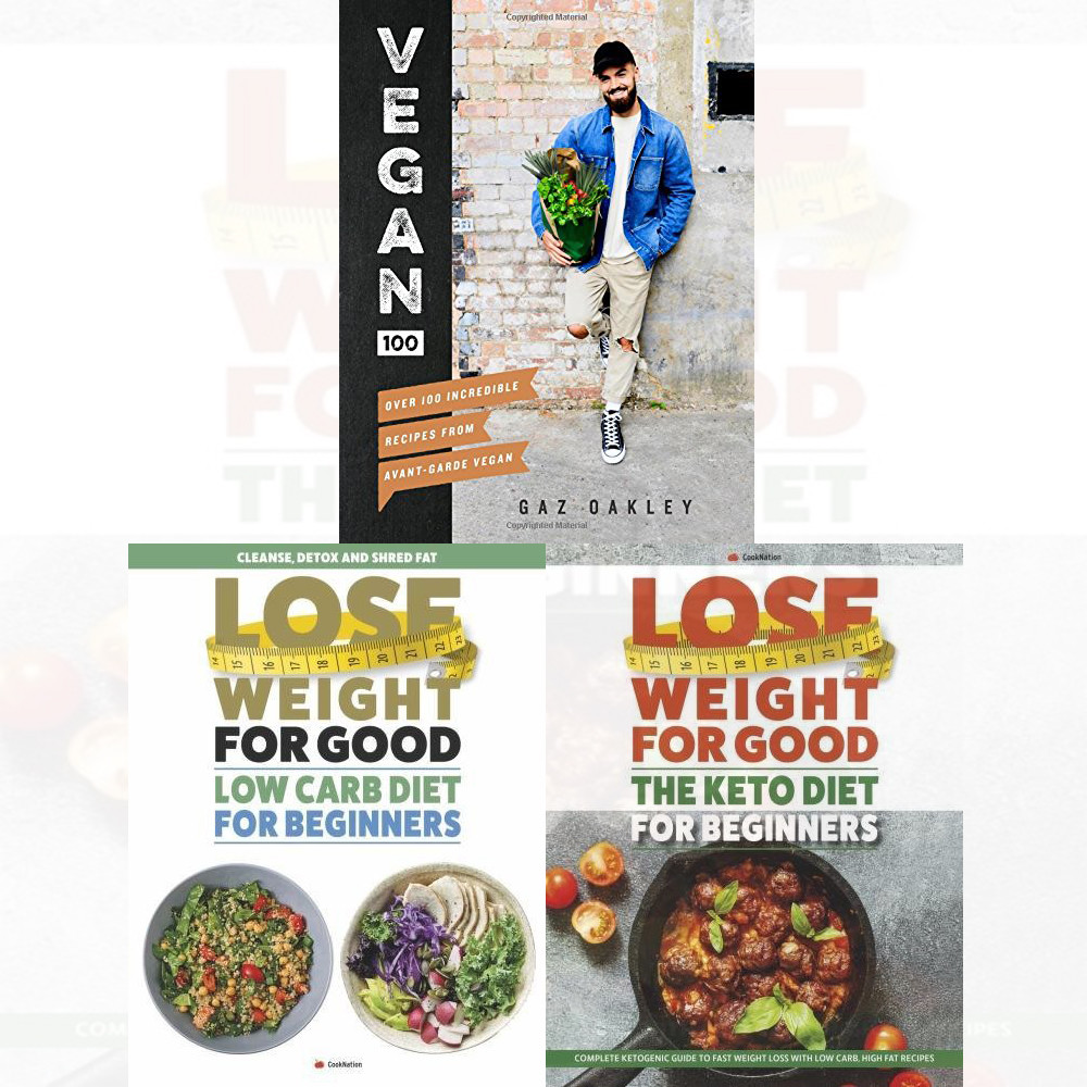 Vegan 100 Gaz Oakley 100 Incredible Recipes 3 Books Collection Set Keto Diet NEW