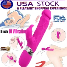 Thrusting Rotating Rabbit Vibrator Dildo G Spot Clit Massager Sex Toys for Women
