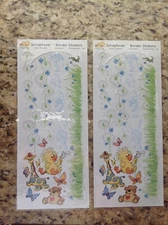 Suzy's Zoo - 2 Scrapbook Border Stickers: little Suzy in the grass field 