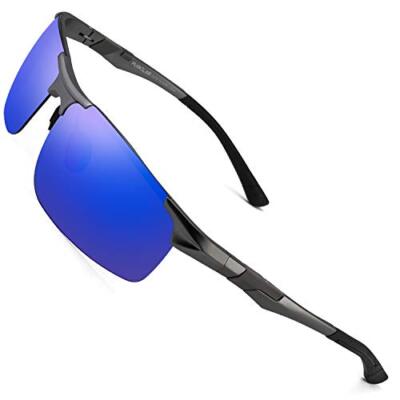    Sonnenbrille Herren Polarisierte Sportbrille Fahrerbrille Rechteckig Cat3 CE