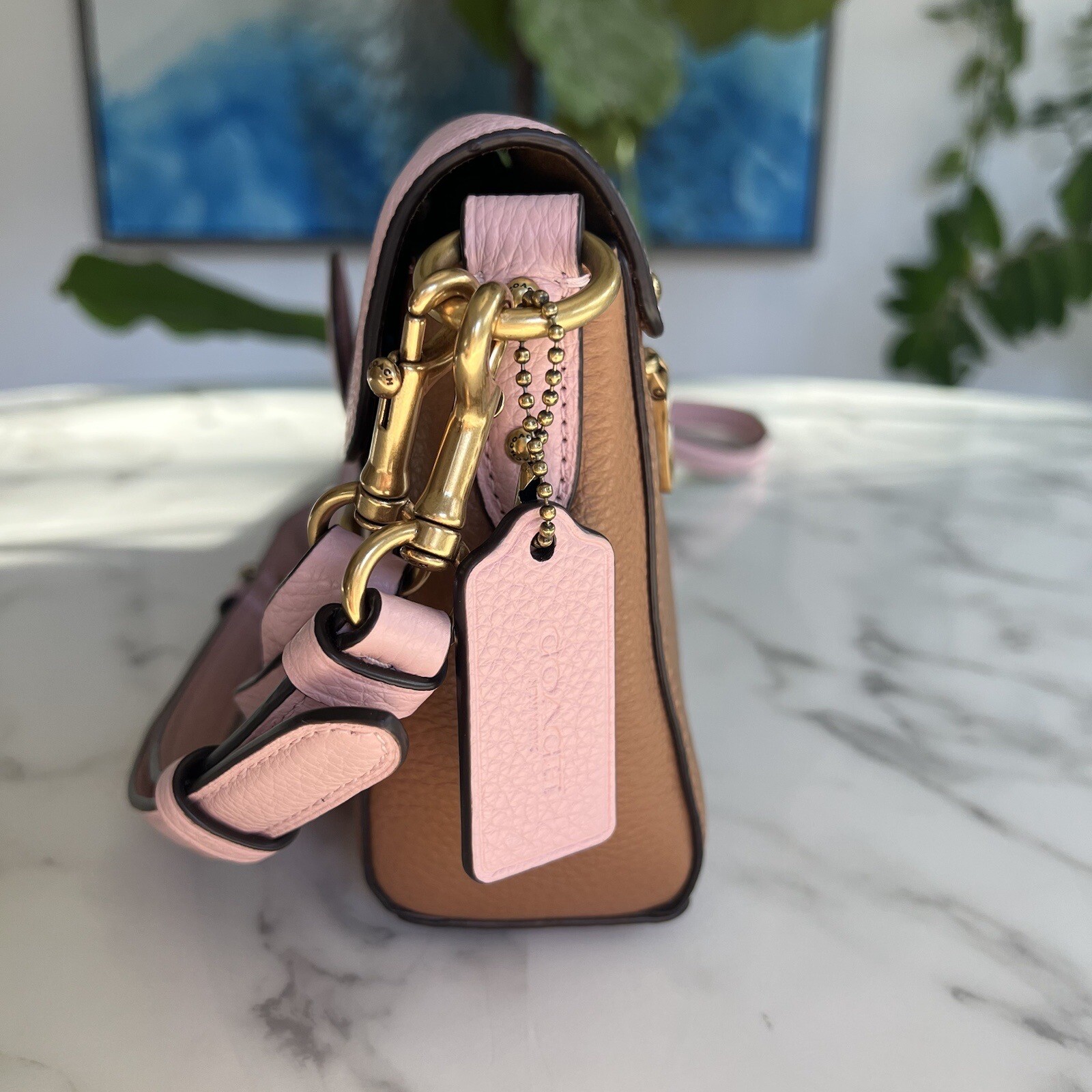 NWT COACH Jade Shoulder Crossbody Bag In Colorblock Blossom Pink Multi