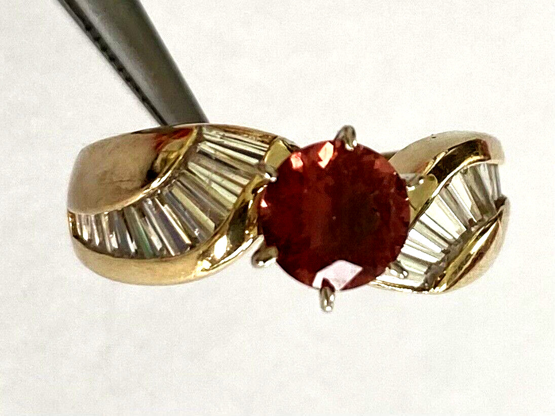 Signed 14K BJ Solid Gold Ladies Ring Natural Oran… - image 20