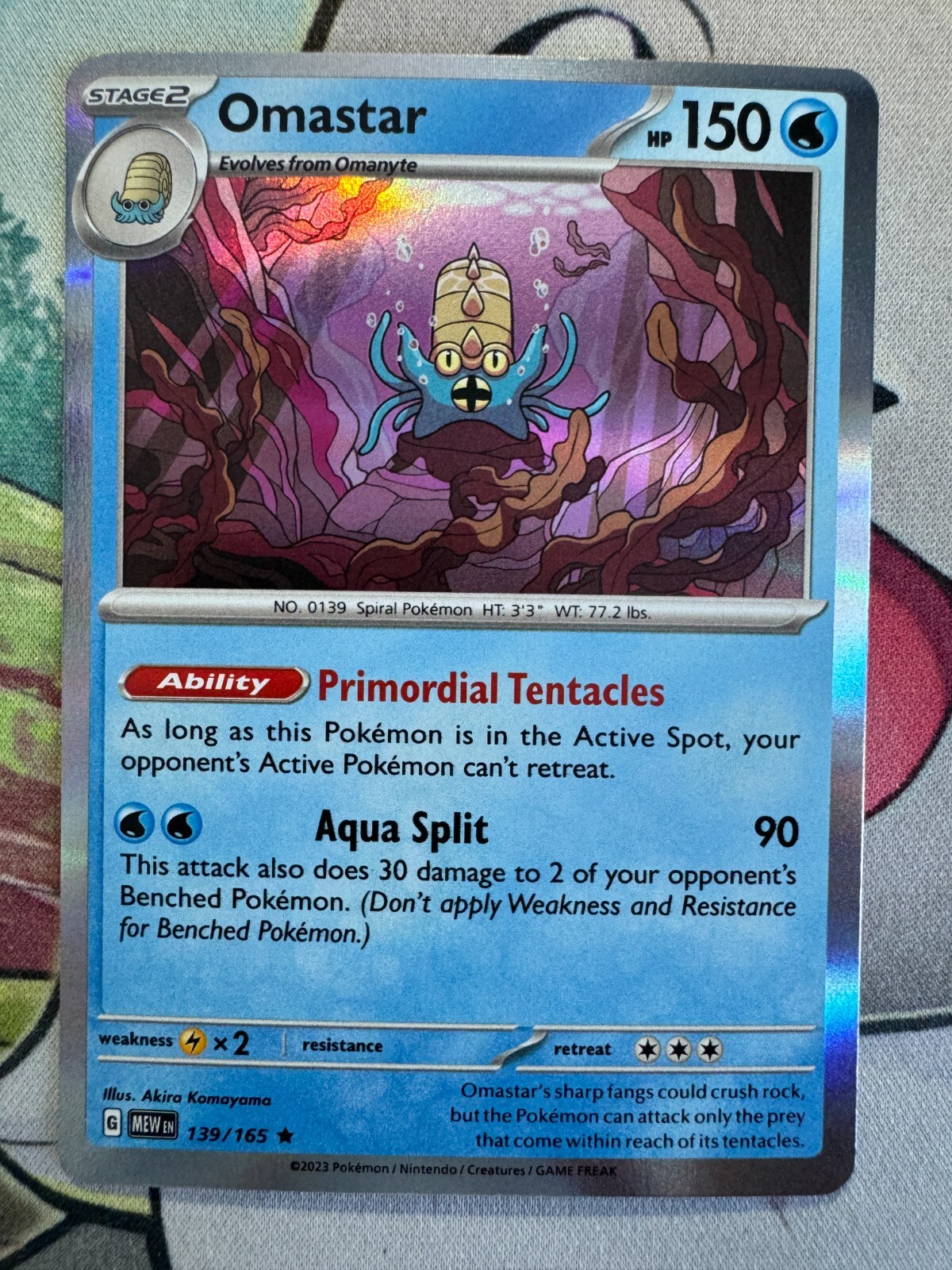 Omastar Holo English Pokemon TCG BKBQ105