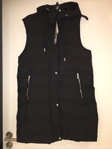 Zara Black Seamless Quilted Gilet With 
