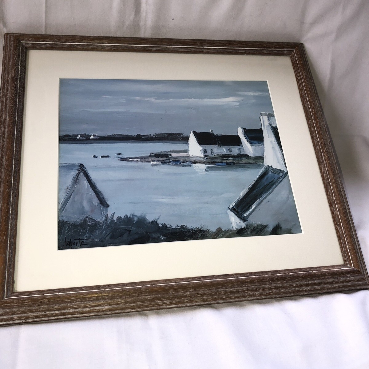Vintage Georges Laporte Shores Scenes print Framed French Artist