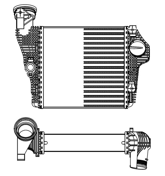 Left NRF 309025 Intercooler, charger for PORSCHE