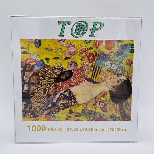 1000-teiliges Mini-Puzzle berühmtes Ölgemälde Gustav Klimts Frau mit Ventilator NEU - Bild 3 von 4