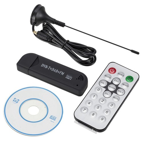 Récepteur TV Numérique USB DVB-T + FM - SDR RTL2832U, Compatible PC, Avec Antenne Et Télécommande