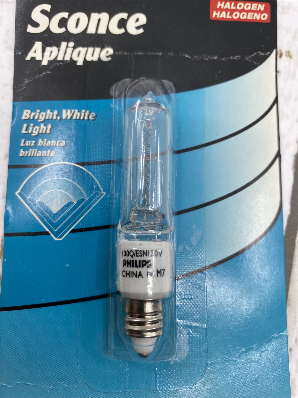 PHILIPS SCONCE HALOGEN LAMP ESN 120V-100W BC100Q/CL ESN 