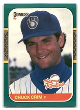 Chuck Crim 1987 Donruss The Rookies #18 Milwaukee Brewers BASEBALL