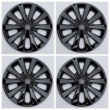 New Wheel Covers Hubcaps Fits 2013-2019 Nissan Sentra Ssv 16 Black Set Of 4
