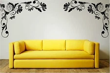 FLORAL CORNERS (v.4) (Left & Right) Wall Art Stickers, Decal, Mural, Home Decor