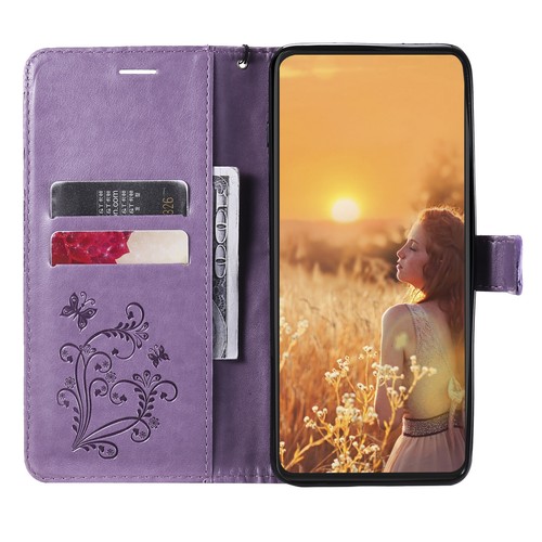 Butterfly Pattern PU Leather Flip Wallet Case Cover for Motorola G4 G6 G7 Play - Picture 7 of 20
