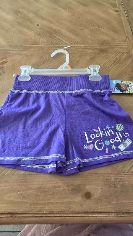 Disney Doc McStuffin Shorts M 7-8 purple new with tags 