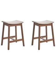 Set of 2 Bar Stools DIXON Fabric Beige