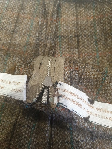Handmade Wool Vintage Trousers Brown, Green & Red Tweed Check UK Size 14 - Picture 8 of 8