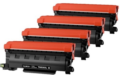 4PK Black High-Yield Compatible TN830XL Toner for Brother HL-L2460DW DCP-L2640DW