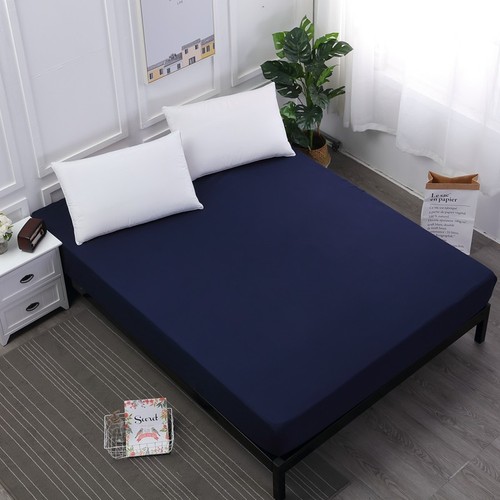 Microfiber Fitted Sheet Soft Solid Color Bed Sheet Wrinkle Free Breathable