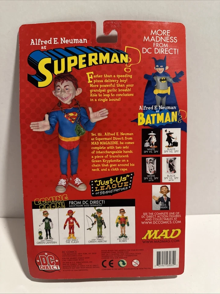 Figura de acción Alfred E. Neuman como Superman Just-Us League DC Mad 1998 nueva Foto 2 de 2