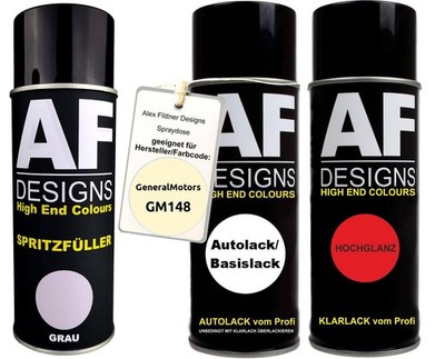 Spritzfüller Set für GeneralMotors GM148 Pearl Diamond White Perl Klarlack Sprit