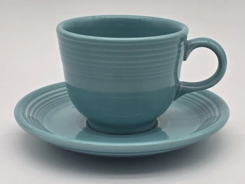 Homer Laughlin Fiestaware Turquoise Tea Cup & Saucer