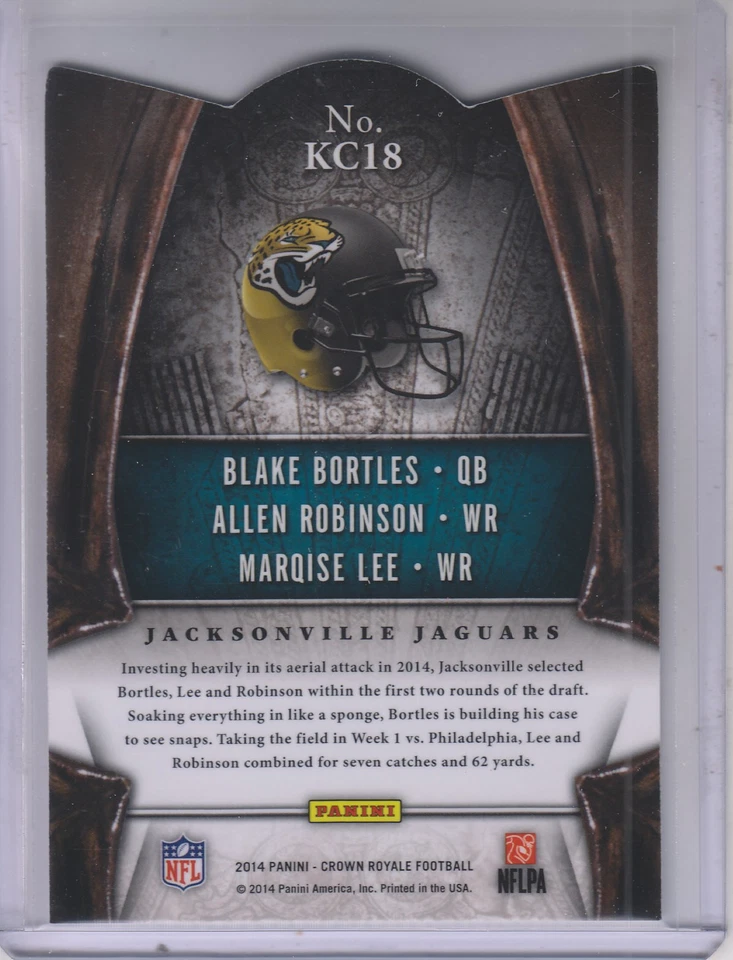 2014 Crown Royale The King's Court Allen Robinson Blake Bortles Marqise Lee FB - Image 2 of 2