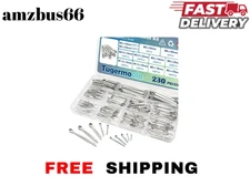 230PCS Cotter Pins Assortment Kit 304 Stainless Steel Split Pin.12 Sizes ...