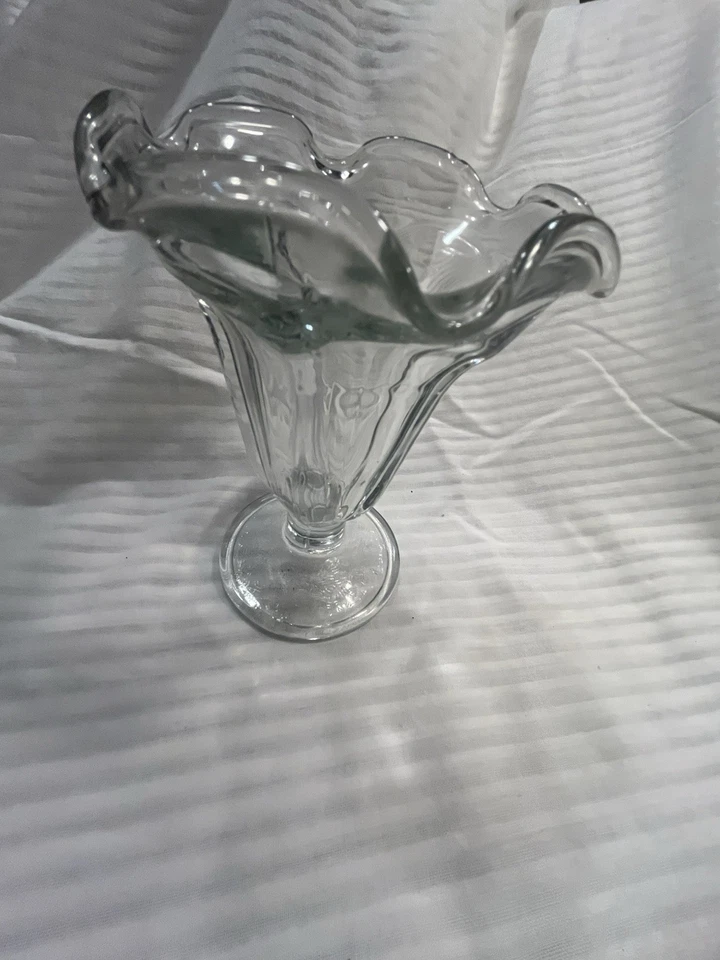 Набор из 2 прозрачных тюльпановых стеклянных блюд для мороженого мороженого мороженого сорбента парфе 6 дюймов тюльпаны - Изображение 2 из 4