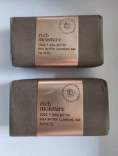 2 Bath  Body Works RICH MOISTURE COCO SHEA Butter Cleansing Bar Soap NEW
