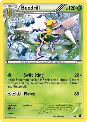 Pokémon TCG - Beedrill - 3/116 - Rare - Black & White Plasma Freeze [Light Play]