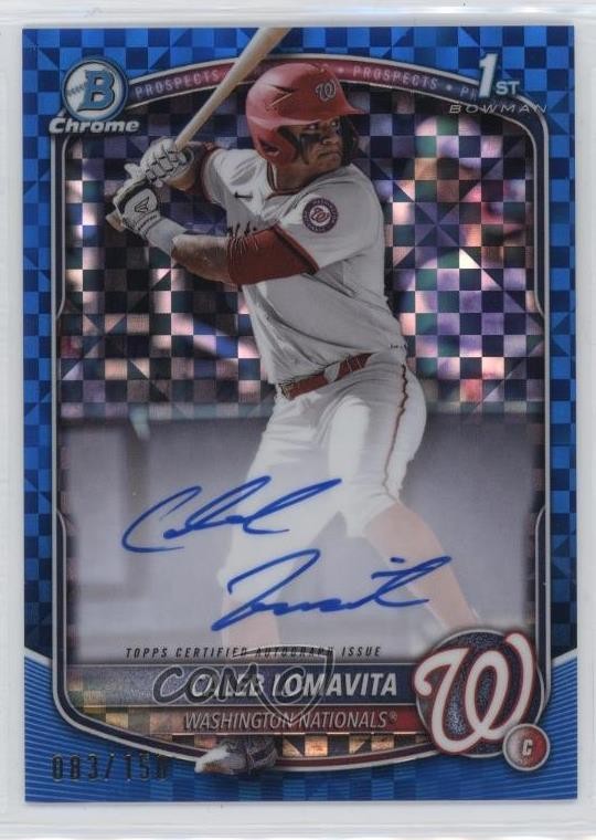 2025 Bowman Chrome Prospect Blue X-Fractor 83/150 Caleb Lomavita #CPA-CLO Auto