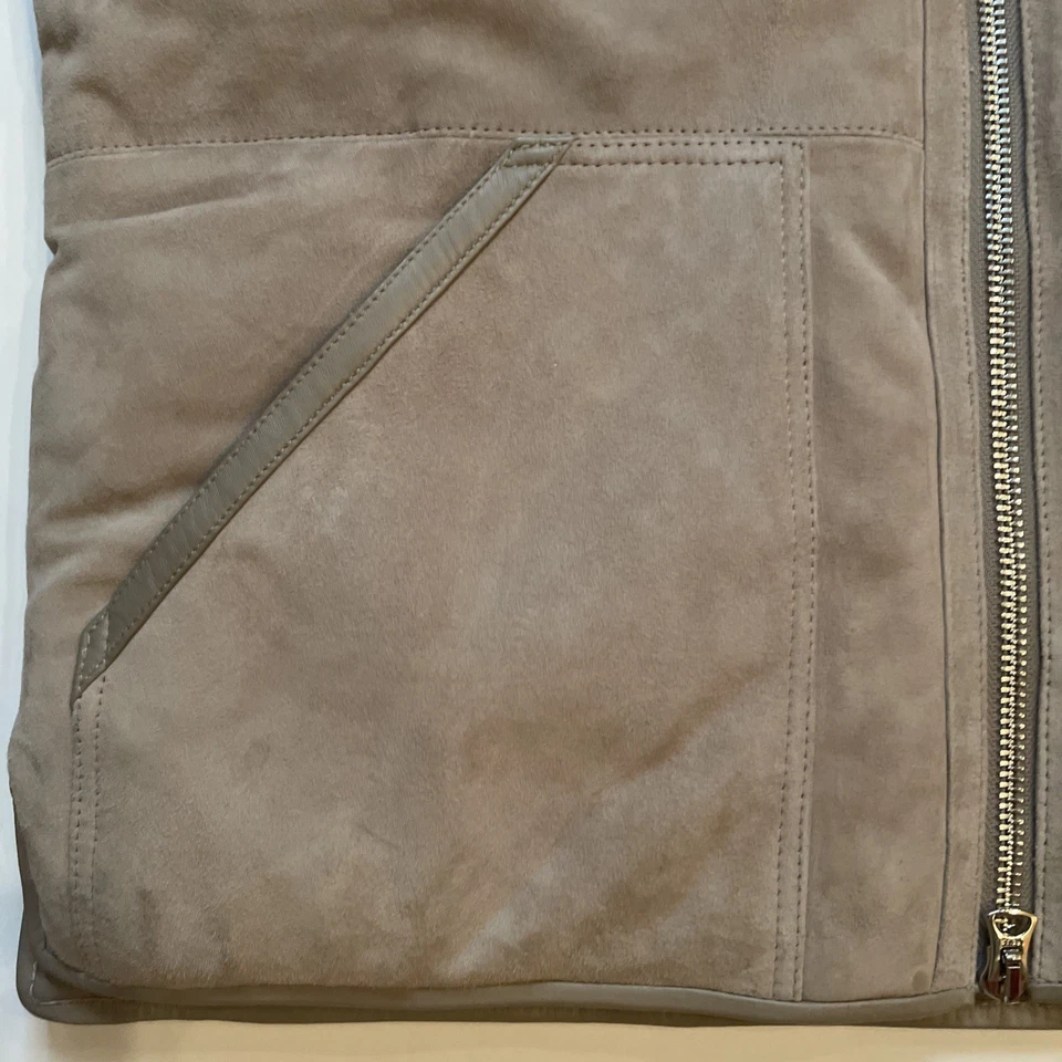 NWT REISS Cobar -LS Suede Zip Front Taupe Vest Size XL - Image 4 of 4