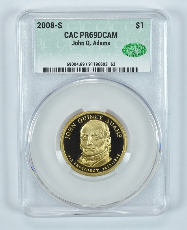 2008-S Presidential $1 John Q Adams PR69 DCAM CAC CACg *5674