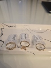 Fasion Rings Set. Butterfly Ring / Infiniry Ring / Flower Style Ring . Size M